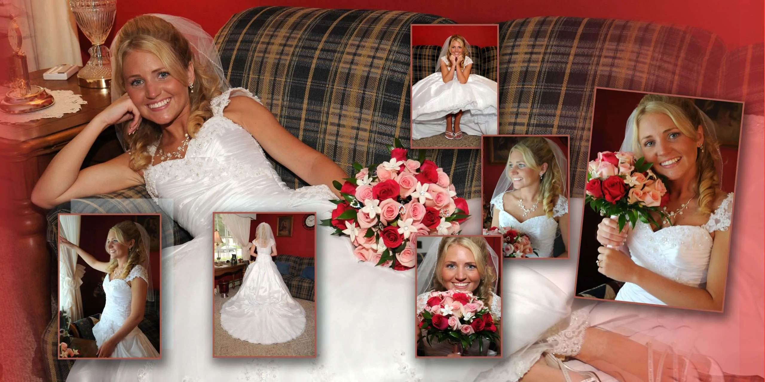 A designed spread from one of our custom wedding albums